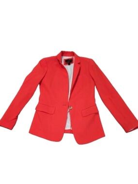 J. Crew Coral-Red Single-Button Tailored Blazer